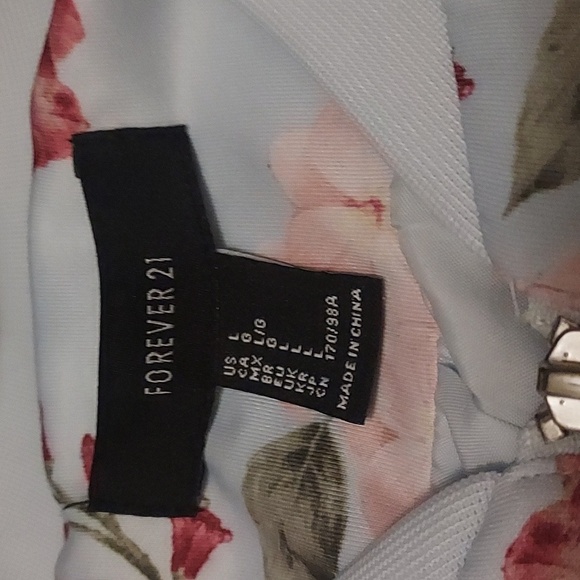 4/$18 cherry blossom blue bomber jacket - Picture 3 of 4